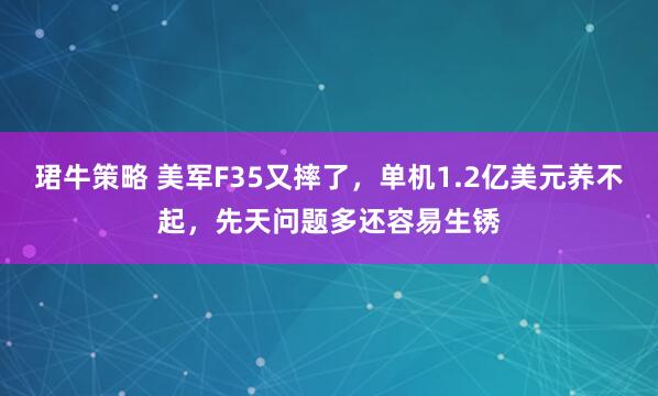珺牛策略 美军F35又摔了，单机1.2亿美元养不起，先天问题多还容易生锈