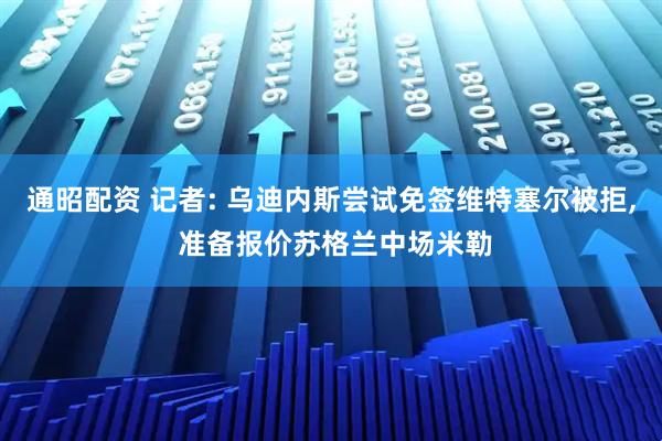 通昭配资 记者: 乌迪内斯尝试免签维特塞尔被拒, 准备报价苏格兰中场米勒